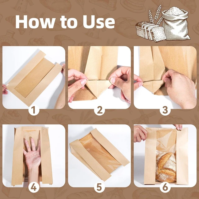 Alt view image 5 of 7 - 25 pcs Bread Bags for Homemade Bread, Sourdough Bags with Window