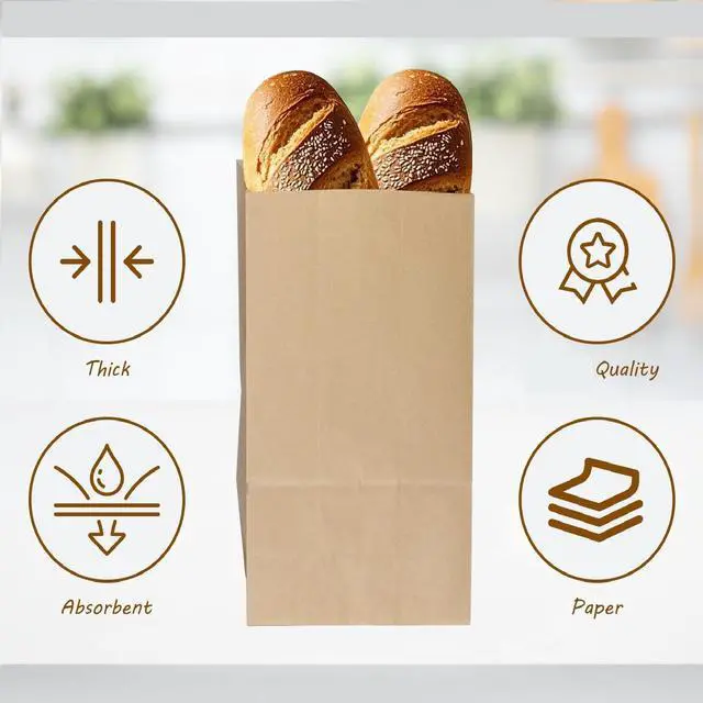 Alt view image 3 of 7 - 5 Pcs Brown Paper Bags,Bolsas De Papel Para Negocio, 3.1x4.92x9.45in