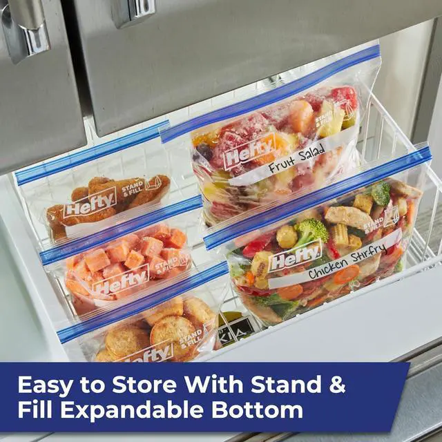 Alt view image 6 of 7 - Hefty Press to Close Freezer Bags, Half Gallon Size, 20ct