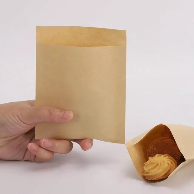 Alt view image 2 of 6 - LoveBB 200 Pcs Kraft Paper Treat Bags Brown Flat Favor Bag for Cookie Popcorn Snacks Party Small Gift Bag (4 x5 Inch)