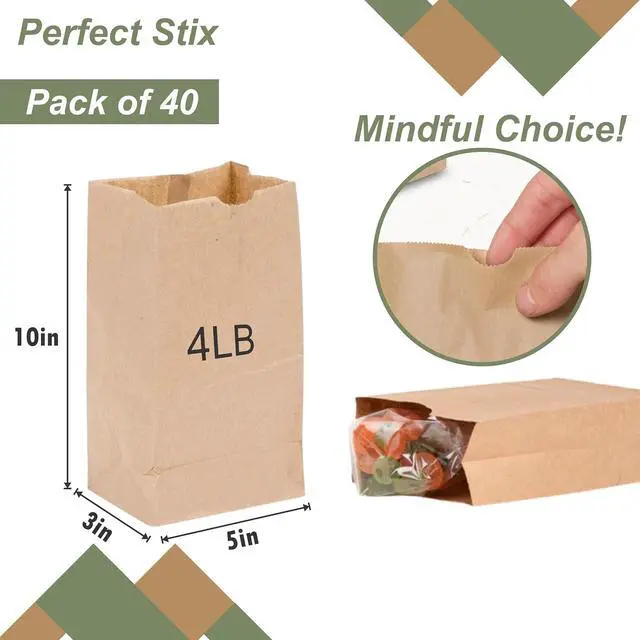 Alt view image 2 of 7 - Perfect Stix - Perfect Stix Brown Bag 4lb 40- 2mwhite 4 lb Brown Bag- Pack of 40 Bags