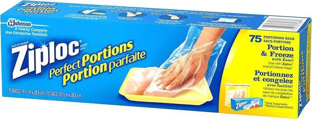 Alt view image 2 of 4 - Ziploc Perfect Portions Freezer Bag, 75 Count
