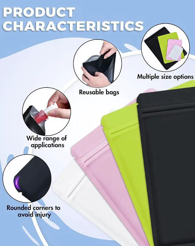 Alt view image 3 of 7 - FireKylin 100 Pcs Resealable Bags for Small Business (Black,4" X 6")