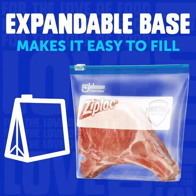 Alt view image 5 of 7 - Ziploc Gallon Freezer Slider Bags, Food Storage, 28 Count