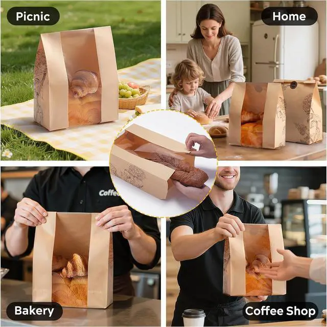 Alt view image 5 of 6 - 24 Pack Bread Bags for Homemade Bread, Sourdough Bags with Window