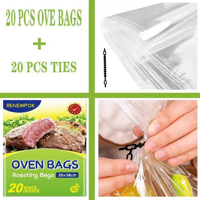 Alt view image 3 of 4 - Roasting Bags for Oven with Ties for Roasting Chicken, Meat & Fish Multi Purpose Cooking Bags (20PCS, 11 * 15 Inch)