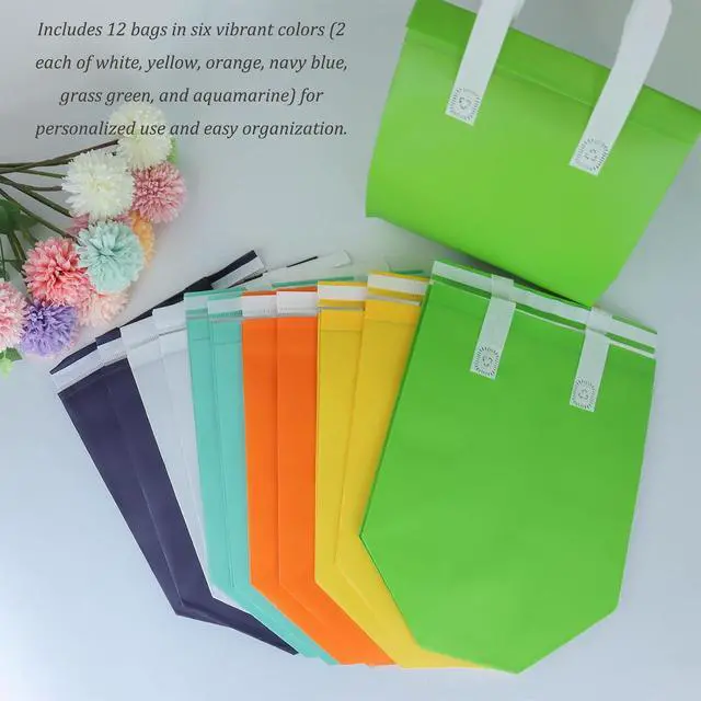 Alt view image 6 of 6 - 12Pcs Insulated Take Away Bags Disposable Cooler Bag Thermal Lunch Grocery Take Out Bags for Coffee Milk Tea Hot Cold Drink Fresh Food Delivery (6 Colors)