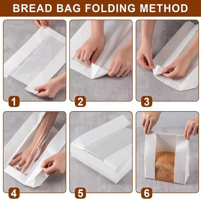 Alt view image 5 of 7 - 25PCS Paper Sourdough Bread Bags, Disposable Bread Bag for Homemade Bread