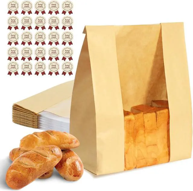 Main image of WIKDAY Bread Bags for Homemade Bread 25PCS Sourdough Bakery Bag with Window
