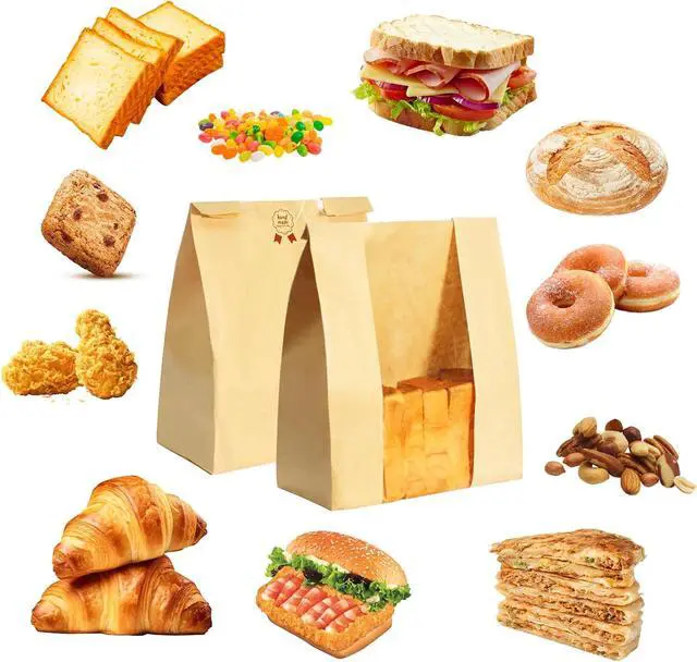 Alt view image 4 of 7 - WIKDAY Bread Bags for Homemade Bread 50PCS Sourdough Bakery Bag with Window