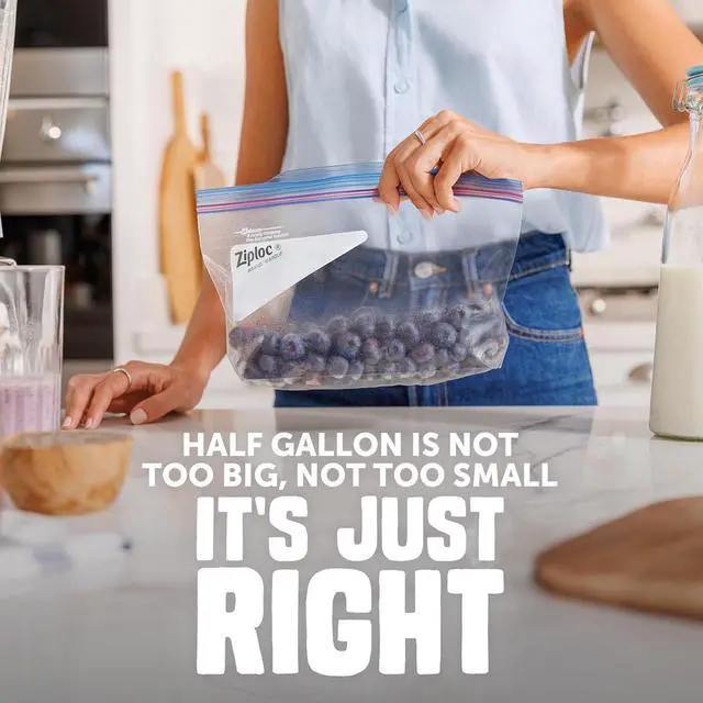 Alt view image 4 of 7 - Ziploc Half Gallon Freezer Bags, Food Storage, Easy Open & Close, 40 Count