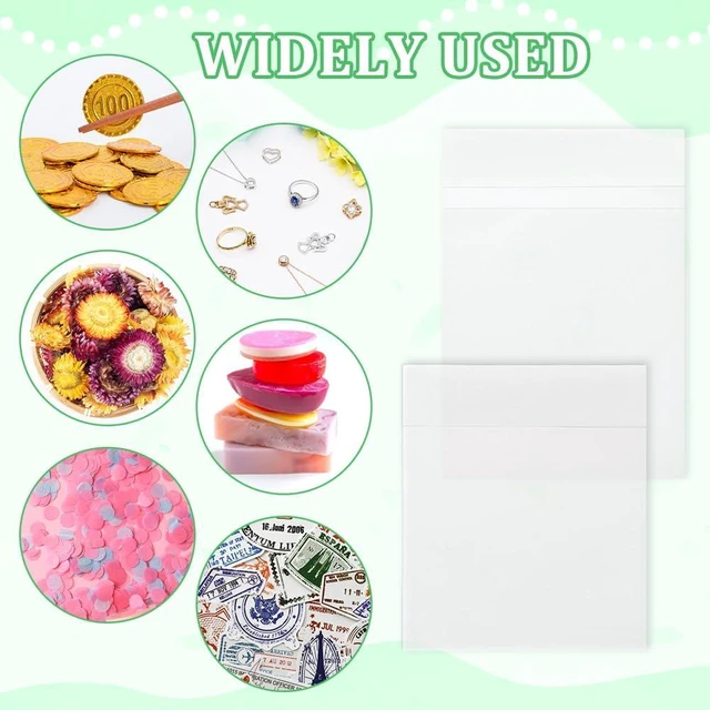 Alt view image 6 of 6 - PH PandaHall 60Pcs Peel Self Seal Flat Glassine Wax Paper Bags, White Self Adhesive Paper Bags for Snacks Cookies Nuts Coffee Beans Candies Beads, Inner Size 3.3x2.7 inch