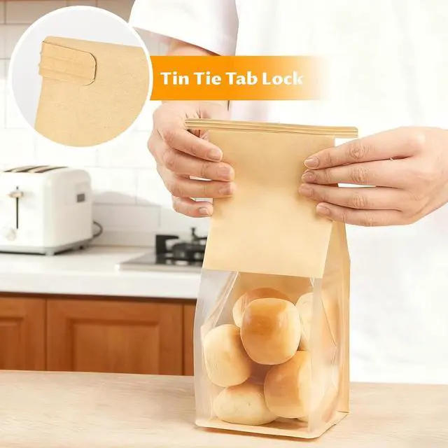 Alt view image 4 of 7 - Ohuimrt Small Bakery Bags with Windows, 50 PCS, 3.9 x 3.5 x 9.5 Inch