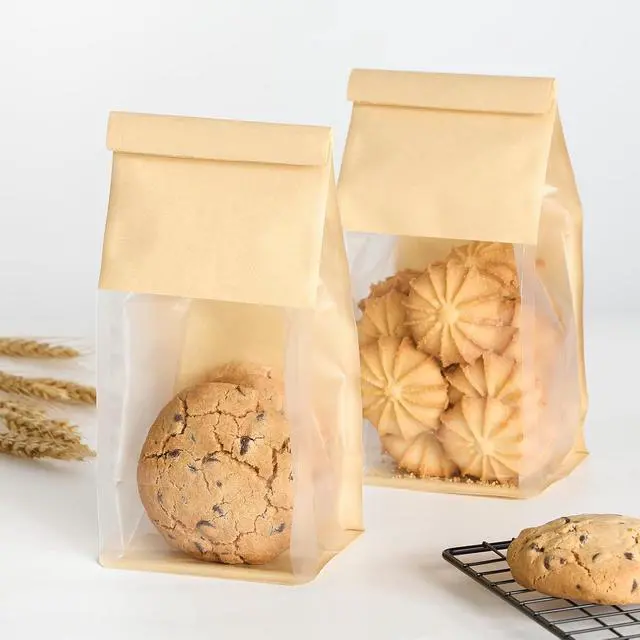 Alt view image 5 of 7 - Ohuimrt Small Bakery Bags with Windows, 50 PCS, 3.9 x 3.5 x 9.5 Inch