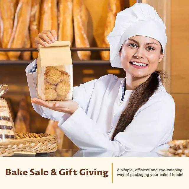 Alt view image 6 of 7 - Ohuimrt Small Bakery Bags with Windows, 50 PCS, 3.9 x 3.5 x 9.5 Inch