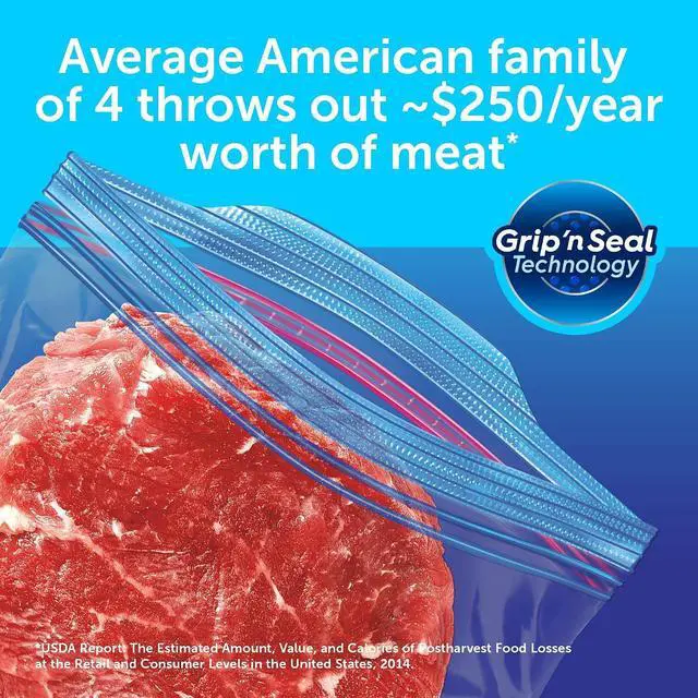 Alt view image 2 of 7 - Ziploc Pint Food Storage Freezer Bags, Easy Open and Close, 20 Count