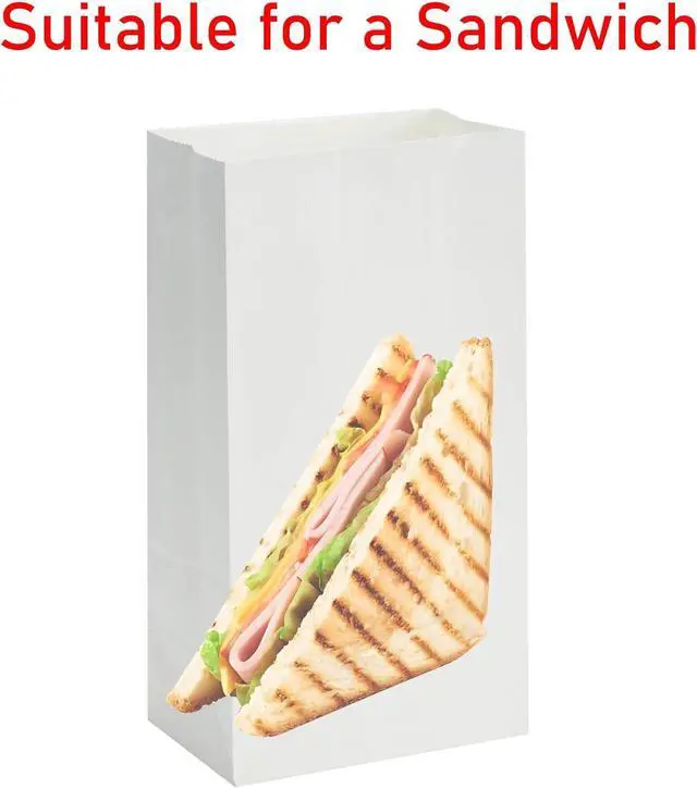 Alt view image 2 of 3 - 40 Count 4lb White Kraft Paper Lunch Bags Disposable Fold Top Bags
