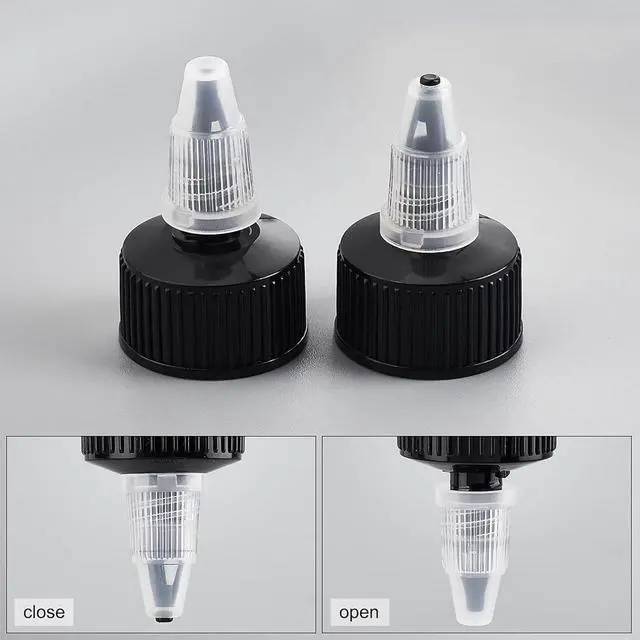 Alt view image 4 of 7 - OLYCRAFT 36pcs Squeeze Bottle Cap 24/410 Natural Twist Top Caps Black Replacement Caps Twist Top Cap Bottle Dispensing Lid Bottles Lid Replacement Caps for Squeeze Glue Bottles Dispensing Lids