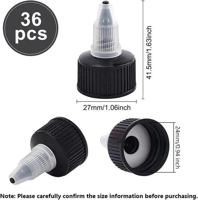 Alt view image 2 of 7 - OLYCRAFT 36pcs Squeeze Bottle Cap 24/410 Natural Twist Top Caps Black Replacement Caps Twist Top Cap Bottle Dispensing Lid Bottles Lid Replacement Caps for Squeeze Glue Bottles Dispensing Lids