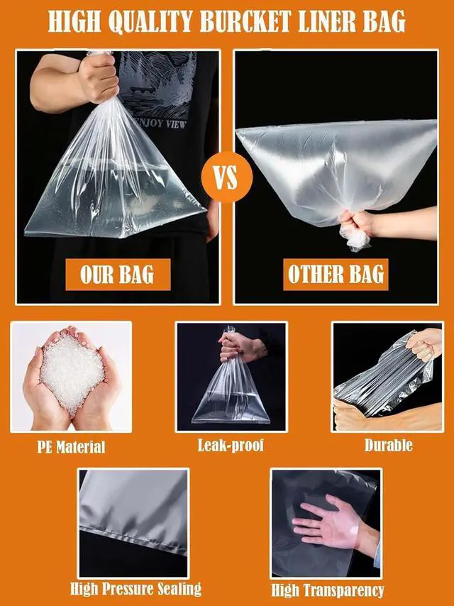 Alt view image 3 of 6 - 10 Pack 5 Mil Turkey Brining Bags for Marinating and Brining Turkey, 5 Gallon Bucket Liner Bags Heavy Duty Leak Proof Food Storage Bags for Turkey, Chicken, Beef, Thanksgiving (22 x 30 in)