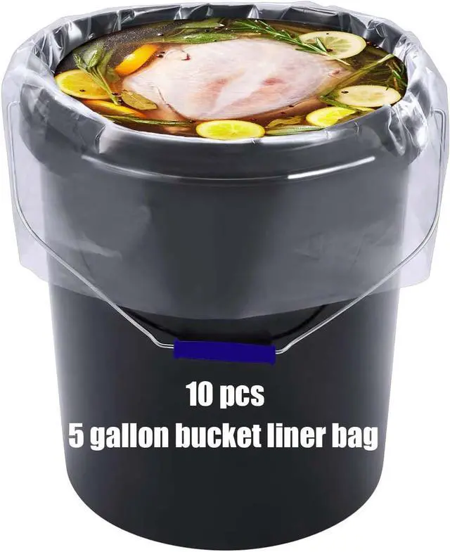 Main image of 10 Pack 5 Mil Turkey Brining Bags for Marinating and Brining Turkey, 5 Gallon Bucket Liner Bags Heavy Duty Leak Proof Food Storage Bags for Turkey, Chicken, Beef, Thanksgiving (22 x 30 in)