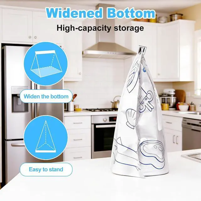 Alt view image 4 of 7 - Bolsas de aluminio para congelar Reusable Aluminum Foil Freezer Bags Cleanomic Zip Bags Foil Bags with Markable Surface 2 Sizes 30 Pack