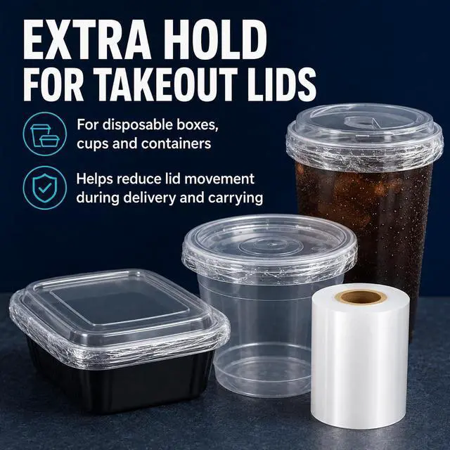Alt view image 5 of 7 - 2.3 in Stretch Wrap for Disposable Takeout Containers, 2 Rolls