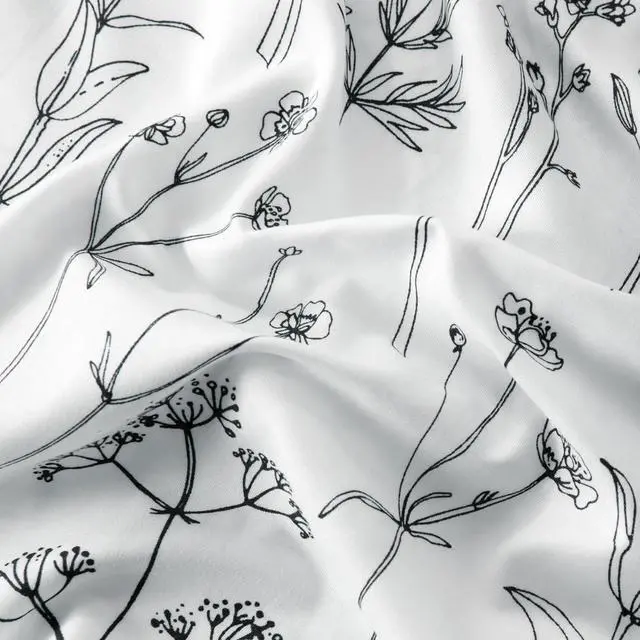 Alt view image 3 of 5 - Standard Size Pillow Cases Set of 2, 20x26, Black and White Plant Patterns