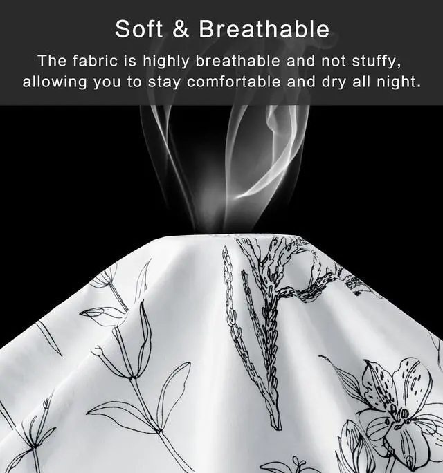 Alt view image 4 of 5 - Standard Size Pillow Cases Set of 2, 20x26, Black and White Plant Patterns
