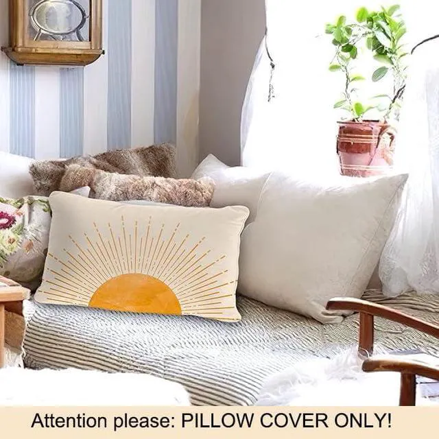 Alt view image 2 of 5 - Sun Sunrise Sunshine Abstract Home Girls Bedroom Decorations Soft Throw Pillow Cover, Sunset Pillow Case Pillowcase, 12x20 Inch