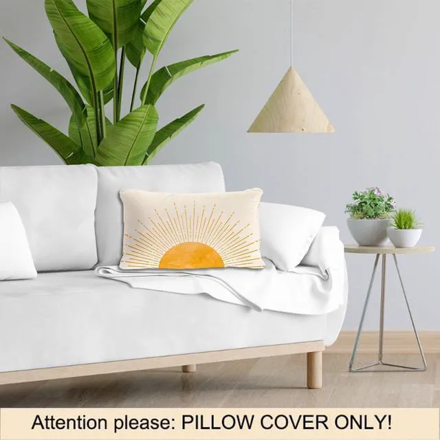 Alt view image 3 of 5 - Sun Sunrise Sunshine Abstract Home Girls Bedroom Decorations Soft Throw Pillow Cover, Sunset Pillow Case Pillowcase, 12x20 Inch