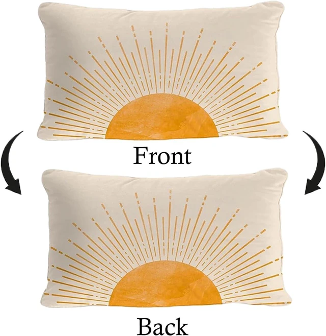 Alt view image 4 of 5 - Sun Sunrise Sunshine Abstract Home Girls Bedroom Decorations Soft Throw Pillow Cover, Sunset Pillow Case Pillowcase, 12x20 Inch