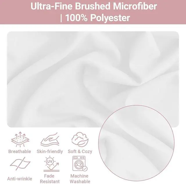 Alt view image 2 of 7 - Set of 2 Brushed Microfiber Ruffle Pillow Cases Standard Size White