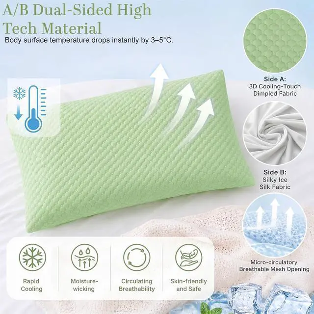 Alt view image 4 of 7 - Toddler Pillowcase 13x18 Cooling Toddler Pillow Cases 2 Pack Cooling 3D Dots Toddler Pillowcase Zipperless Envelope Closure