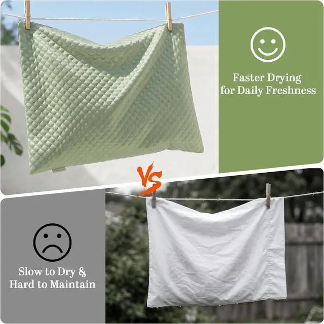 Alt view image 7 of 7 - Toddler Pillowcase 13x18 Cooling Toddler Pillow Cases 2 Pack Cooling 3D Dots Toddler Pillowcase Zipperless Envelope Closure