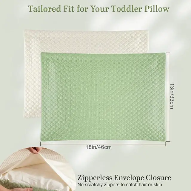 Alt view image 6 of 7 - Toddler Pillowcase 13x18 Cooling Toddler Pillow Cases 2 Pack Cooling 3D Dots Toddler Pillowcase Zipperless Envelope Closure