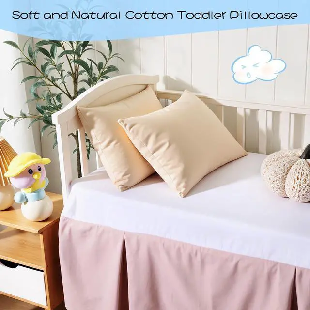 Alt view image 4 of 7 - 100% Cotton Toddler Pillowcases 13 x 18, Set of 2, Striped Gray