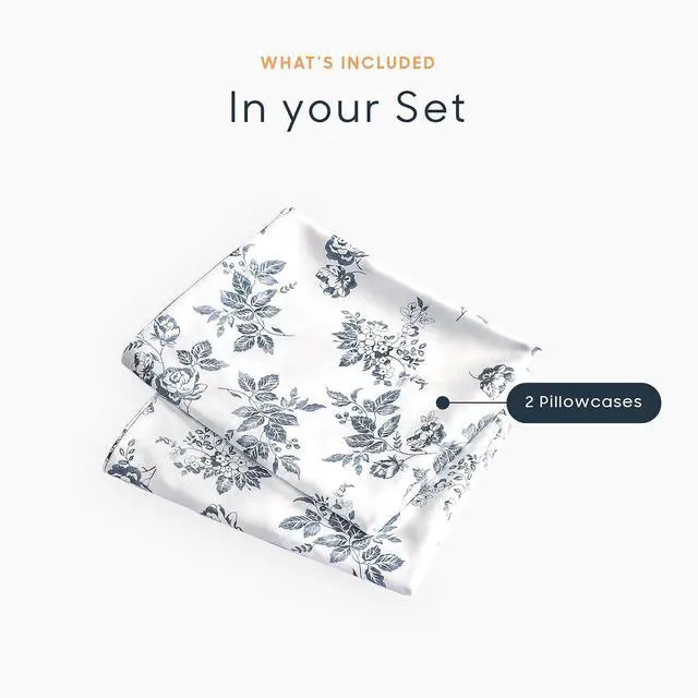 Alt view image 4 of 5 - Cottagecore Pillow Cases, Floral Shabby Chic Vintage Flower Shabby Chic Coquette Aesthetic, Set of 2 Soft Pillowcases Pillow Shams Covers, Dark Blue, King Size 20x36 Inches