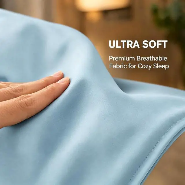 Alt view image 2 of 6 - Pillow Cases Standard/Queen Set of 2, Blue Fog