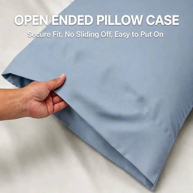 Alt view image 5 of 6 - Pillow Cases Standard/Queen Set of 2, Blue Fog