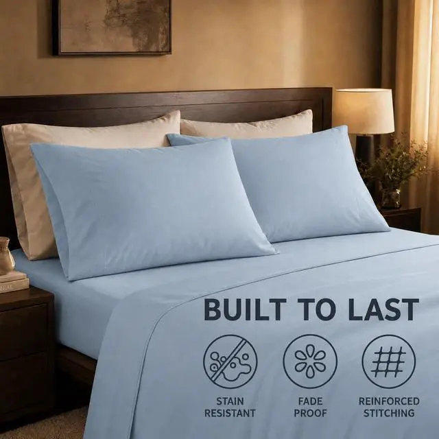 Alt view image 3 of 6 - Pillow Cases Standard/Queen Set of 2, Blue Fog