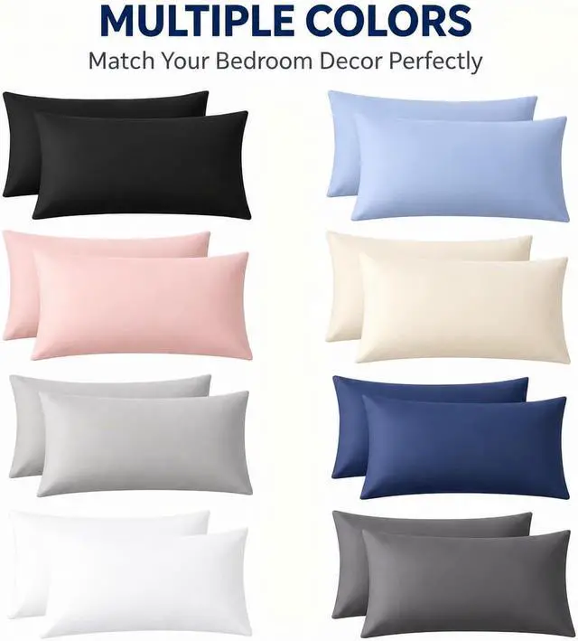 Alt view image 6 of 6 - Pillow Cases Standard/Queen Set of 2, Blue Fog