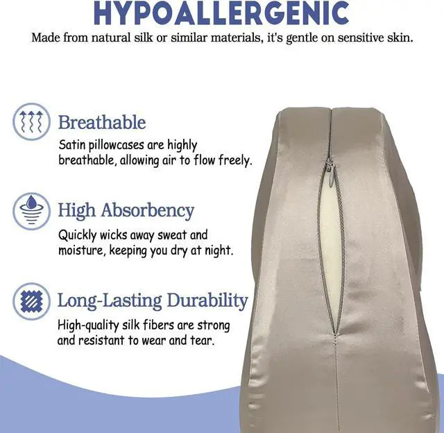 Alt view image 2 of 7 - Satin Pillowcase for Contour Memory Foam Side Sleeper Support Pillow