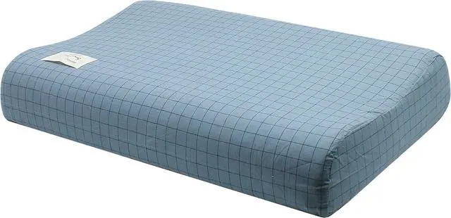 Main image of Contour Pillow Case Cotton Pillowcase Covers with Zipper, Zippered Soft Replacement Cases for Memory Foam Ergonomic Contour Neck Cervical Latex Pillows for Pain Relief Protector Plaid Print Cover Only