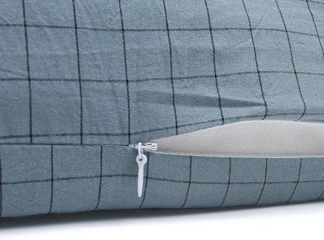 Alt view image 3 of 7 - Contour Pillow Case Cotton Pillowcase Covers with Zipper, Zippered Soft Replacement Cases for Memory Foam Ergonomic Contour Neck Cervical Latex Pillows for Pain Relief Protector Plaid Print Cover Only