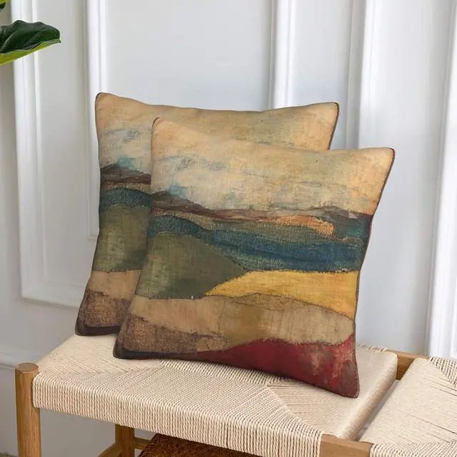 Alt view image 4 of 7 - Landscape Throw Pillow Covers 18x18 Inch Set of 2 Western Decorative Cushion Cases for Couch Living Room Bedroom
