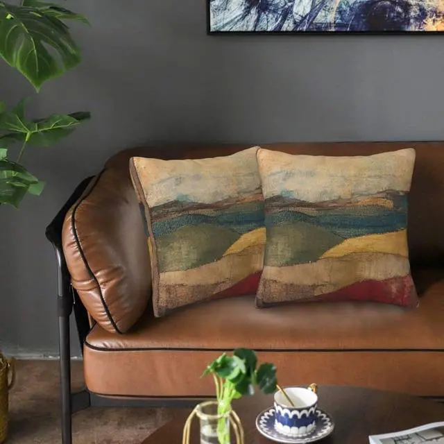 Alt view image 6 of 7 - Landscape Throw Pillow Covers 18x18 Inch Set of 2 Western Decorative Cushion Cases for Couch Living Room Bedroom