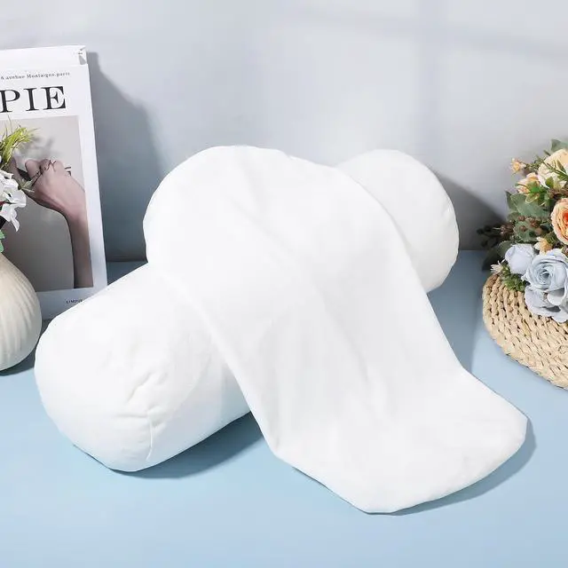 Alt view image 6 of 7 - 2 PCS Neck Roll Pillow Cover with Zipper, Round Neck Pillow Soft Bolster Pillows Covers White Breathable Cylinder Pillowcases for Cylindrical Cushion (16 X 6 Inch)
