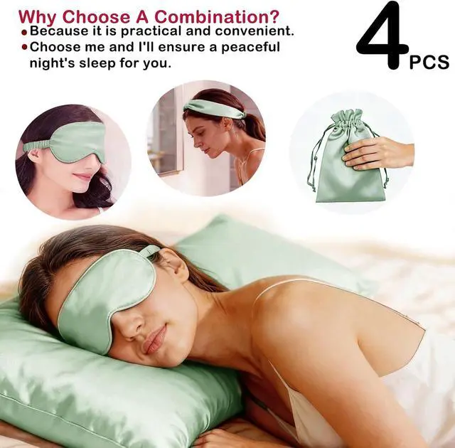 Alt view image 2 of 6 - 4Pcs Satin Pillowcase Soft Silky Pillowcases for Sleeping with Envelope Closure Similar to Silk Pillow Cases Gifts Women Men