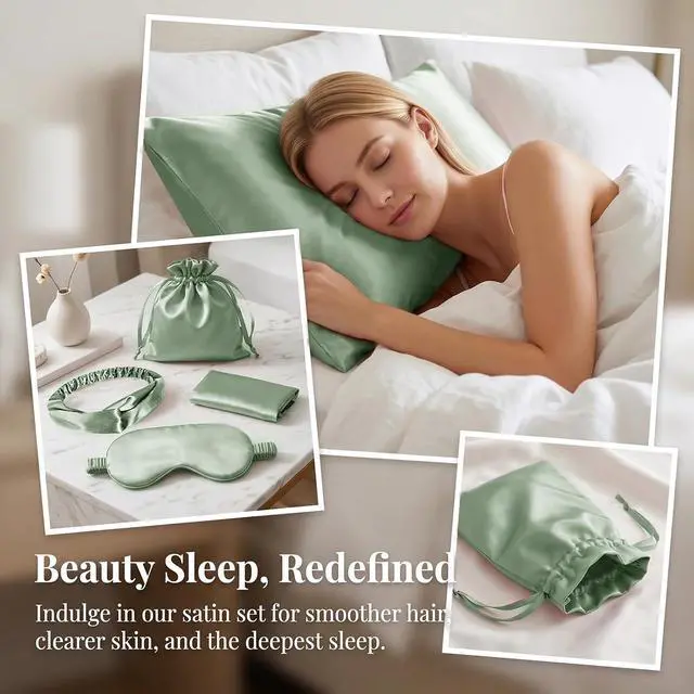 Alt view image 3 of 6 - 4Pcs Satin Pillowcase Soft Silky Pillowcases for Sleeping with Envelope Closure Similar to Silk Pillow Cases Gifts Women Men